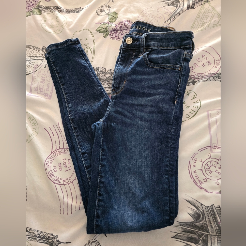 American Eagle Washed Blue Hi Rise Jegging Size 2R for Womens Next Level Stretch